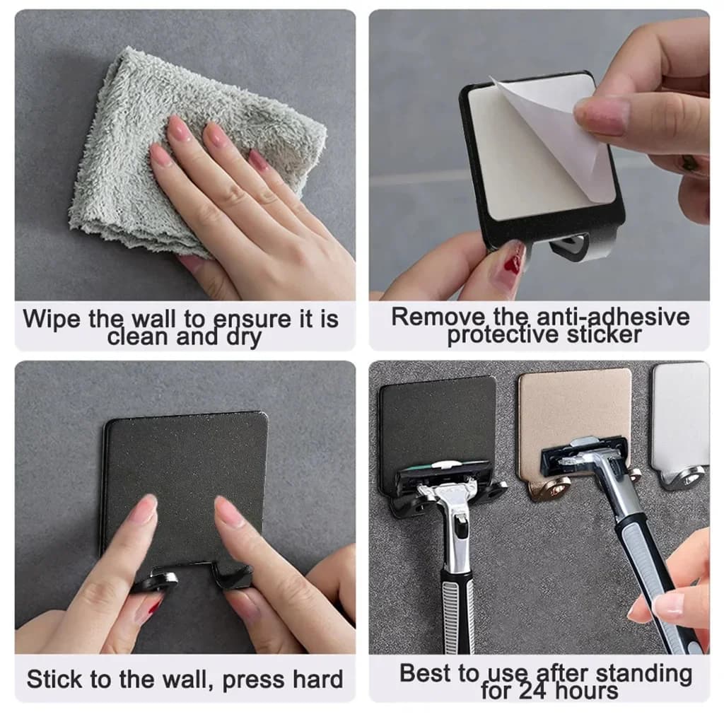 CrispSoul Bathroom Stainless Steel Razor Holder thumbnail 5